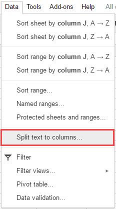 Hướng dẫn cách tách văn bản thành cột trong Google Sheets